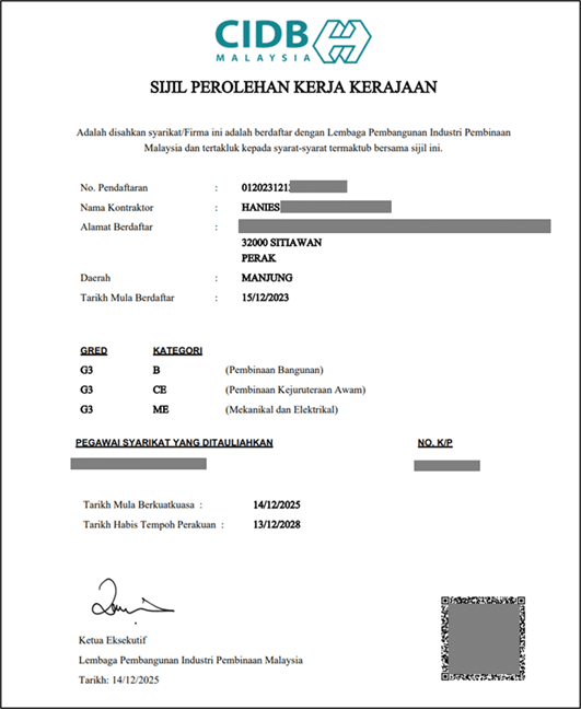 SPKK — Government Work Procurement Certification